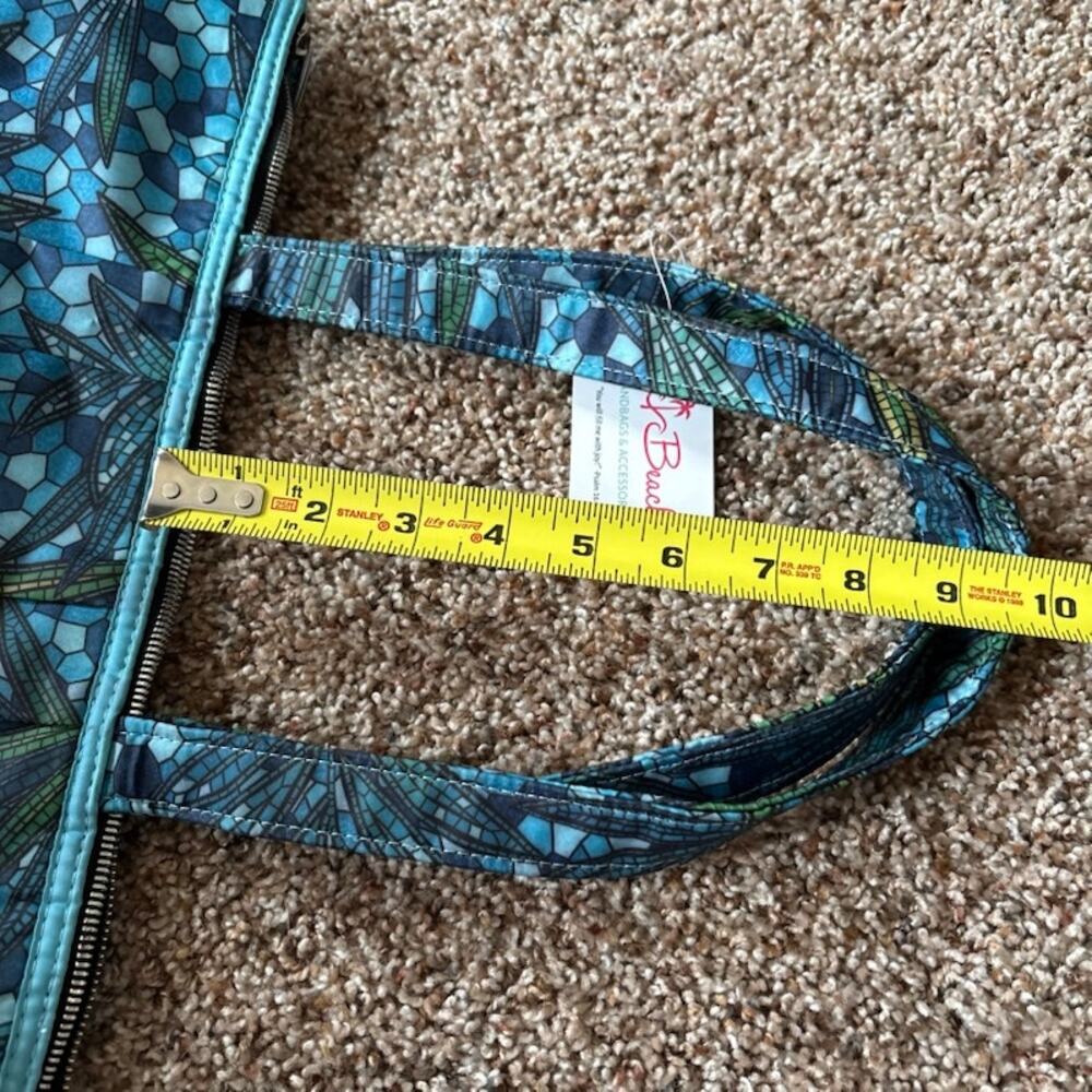 Beach by CLC Water Resistant Handbag NWT Blue Green Palm Psalm 16:11 - Picture 10 of 11